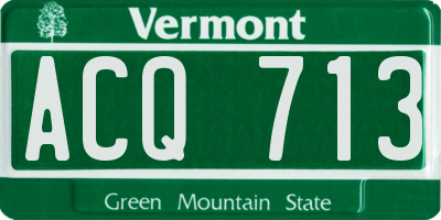 VT license plate ACQ713