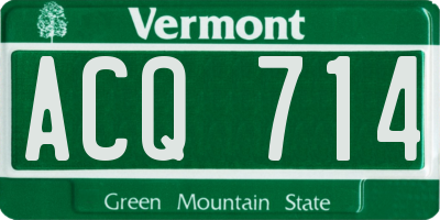 VT license plate ACQ714