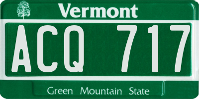VT license plate ACQ717