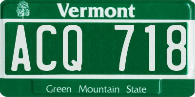 VT license plate ACQ718