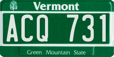 VT license plate ACQ731