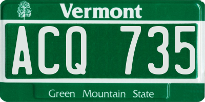 VT license plate ACQ735
