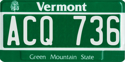 VT license plate ACQ736