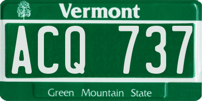 VT license plate ACQ737