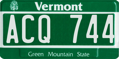 VT license plate ACQ744