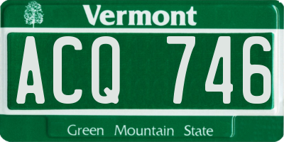 VT license plate ACQ746