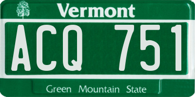 VT license plate ACQ751