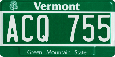 VT license plate ACQ755