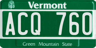 VT license plate ACQ760