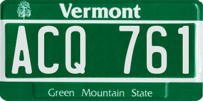 VT license plate ACQ761