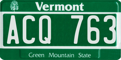 VT license plate ACQ763