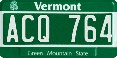 VT license plate ACQ764