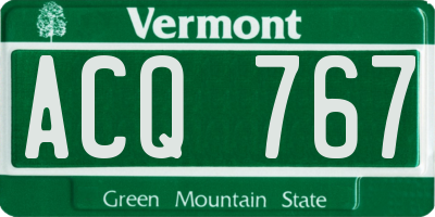VT license plate ACQ767