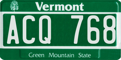 VT license plate ACQ768