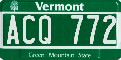 VT license plate ACQ772