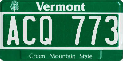 VT license plate ACQ773