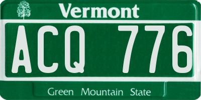 VT license plate ACQ776