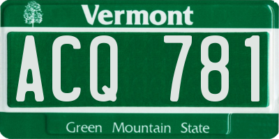 VT license plate ACQ781