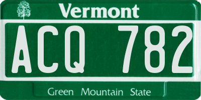 VT license plate ACQ782