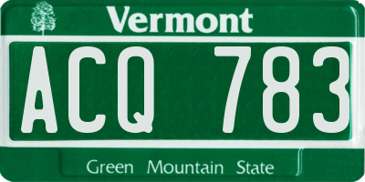 VT license plate ACQ783