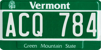 VT license plate ACQ784