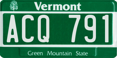 VT license plate ACQ791