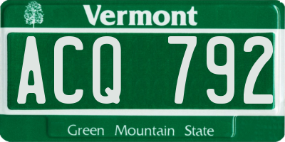 VT license plate ACQ792