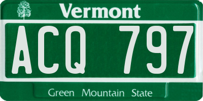 VT license plate ACQ797