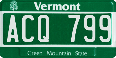 VT license plate ACQ799