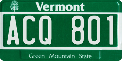 VT license plate ACQ801