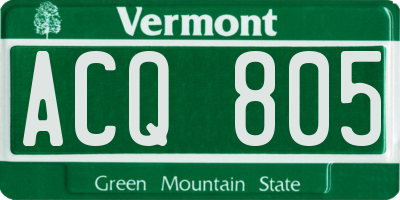 VT license plate ACQ805