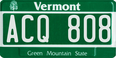 VT license plate ACQ808