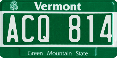 VT license plate ACQ814