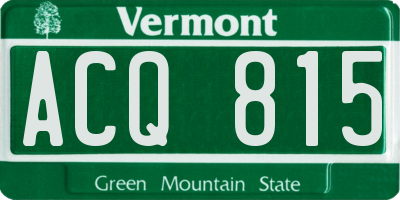 VT license plate ACQ815