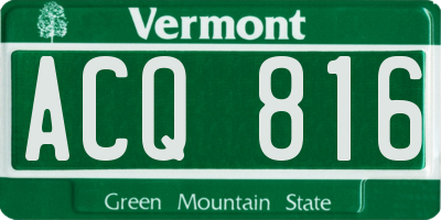 VT license plate ACQ816