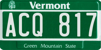 VT license plate ACQ817