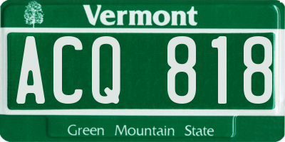 VT license plate ACQ818