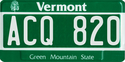 VT license plate ACQ820