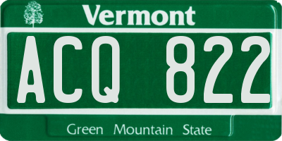 VT license plate ACQ822