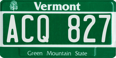 VT license plate ACQ827