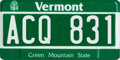 VT license plate ACQ831
