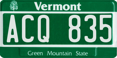 VT license plate ACQ835