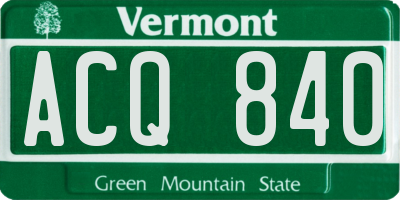 VT license plate ACQ840