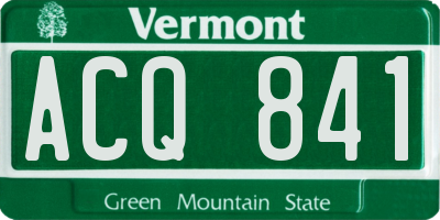 VT license plate ACQ841