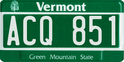 VT license plate ACQ851