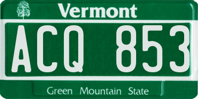 VT license plate ACQ853