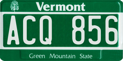 VT license plate ACQ856