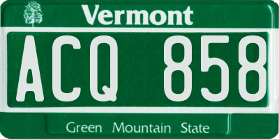 VT license plate ACQ858