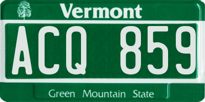 VT license plate ACQ859