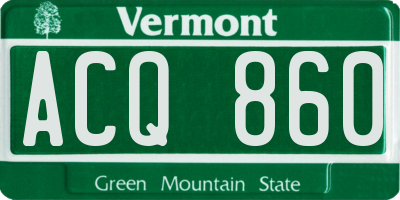 VT license plate ACQ860